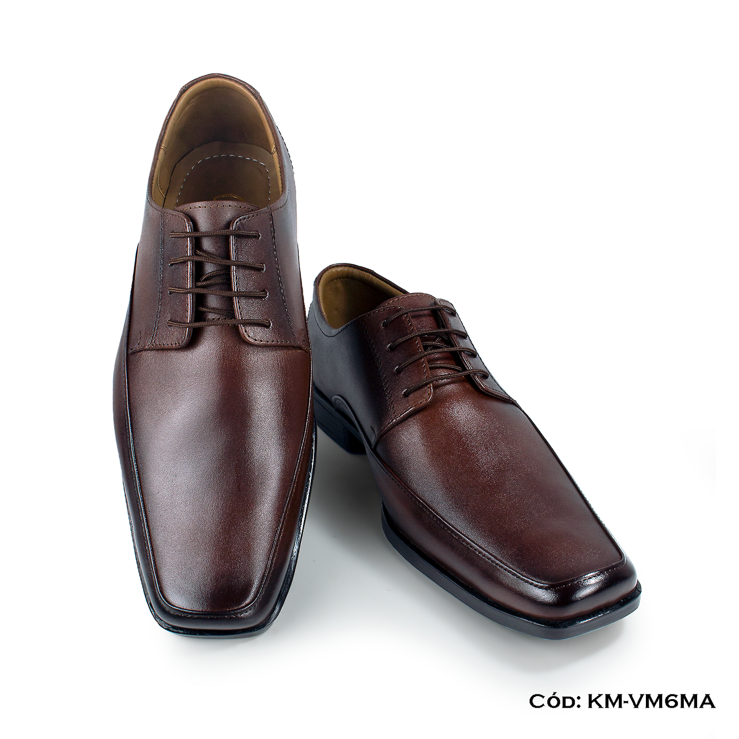 Derby Cuero Lustrable Marrón — Horma Grande (KM-VD6MA)