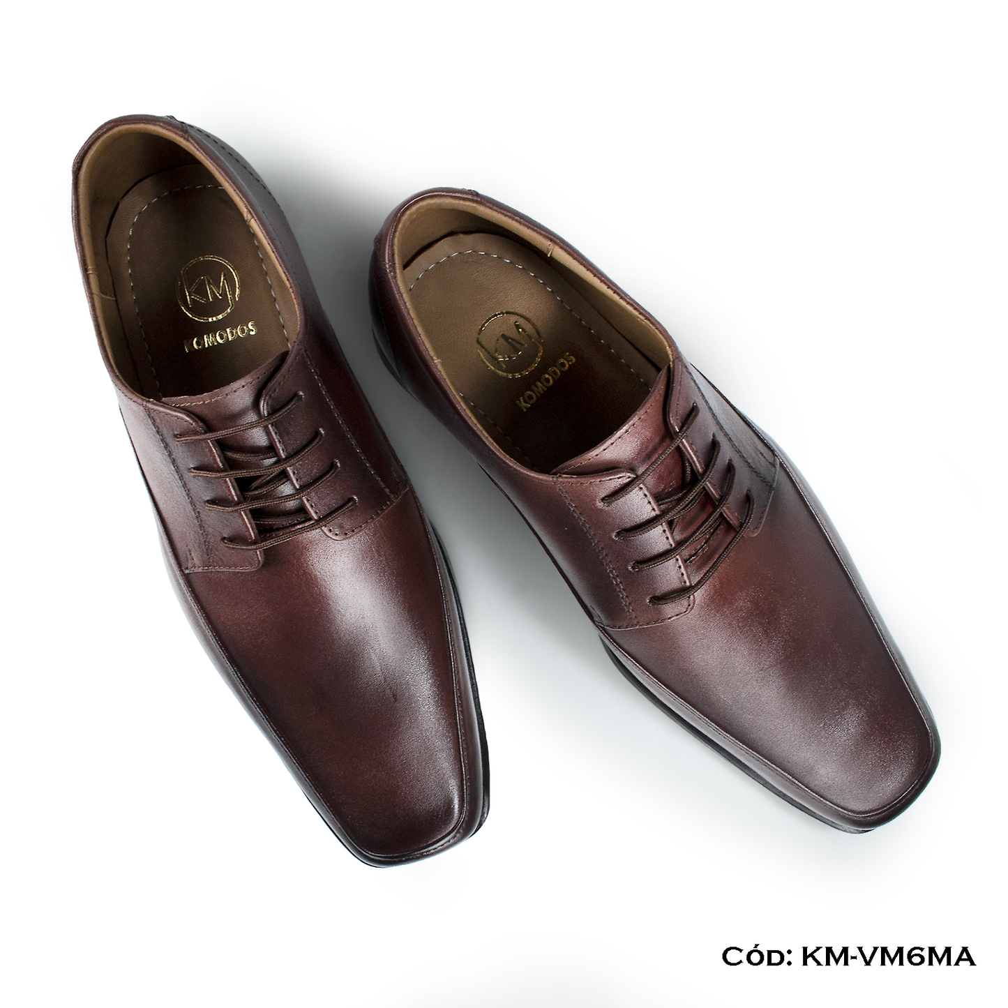 Derby Cuero Lustrable Marrón — Horma Grande (KM-VD6MA)