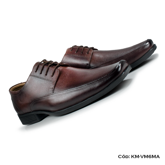 Derby Cuero Lustrable Marrón — Horma Grande (KM-VD6MA)