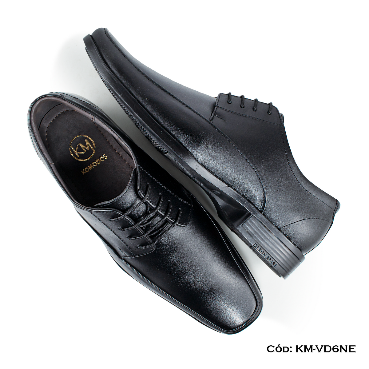 Vista inferior de zapato Derby mostrando suela de caucho corrida y forro de badana para hombre