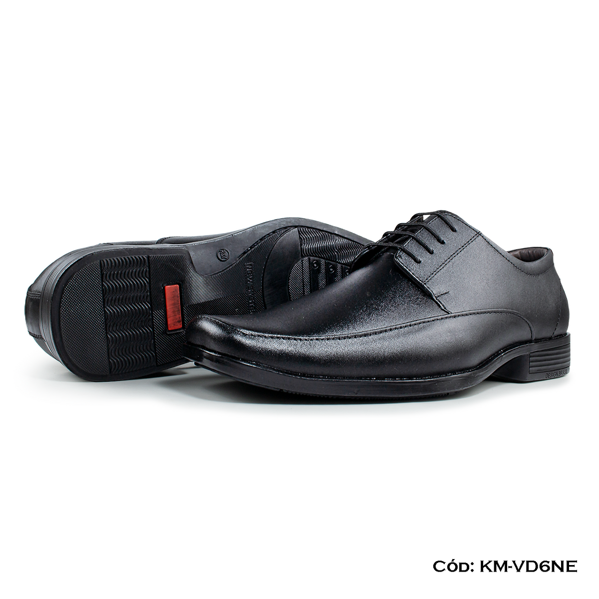 Zapatos Derby negros de cuero con horma grande para hombre, vista superior