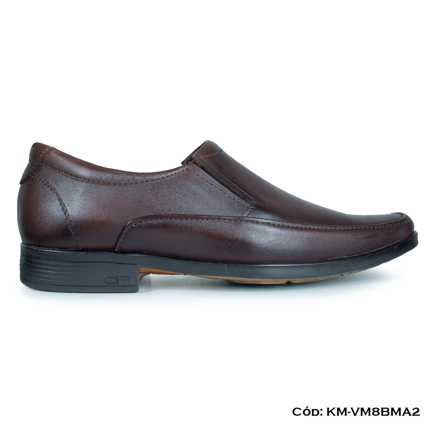 (KM-VM8BMA2) Mocasín Cuero Lustrable Marrón Suela Caucho Bicolor — Horma Grande | de patas
