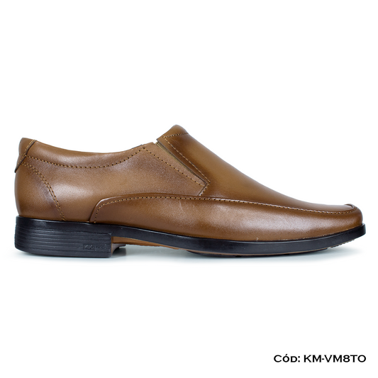 (KM-VM8BTO) Mocasín Cuero Lustrable Toffee Suela Caucho Bicolor — Horma Grande | de patas