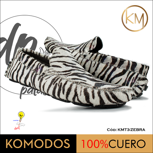 Mocasín driver, full cuero - Toperol (KMT3-ZEBRA) horma exacta