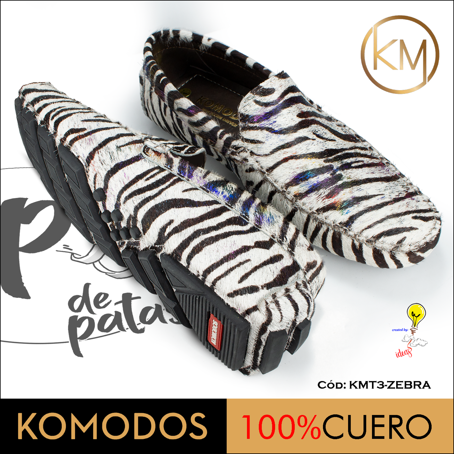 Mocasín driver, full cuero - Toperol (KMT3-ZEBRA) horma exacta