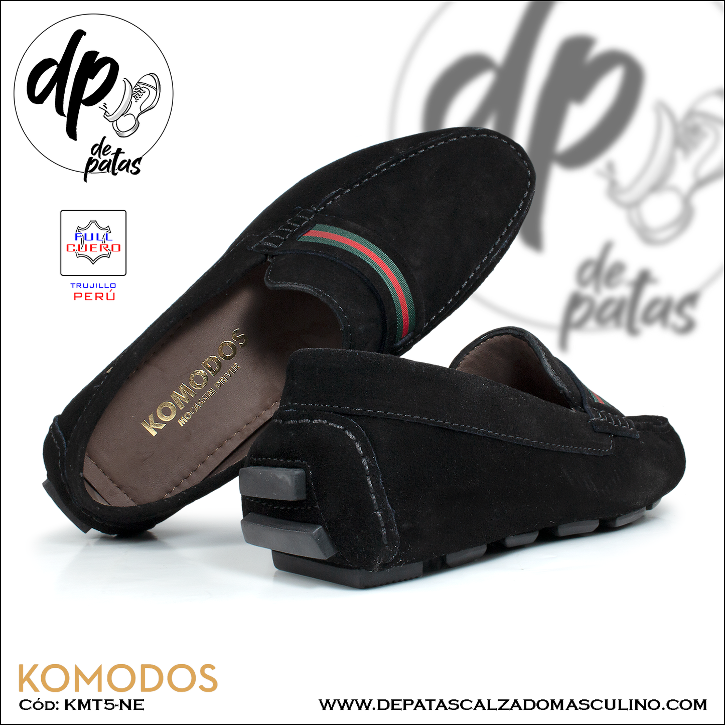 Mocasín driver, full cuero - Toperol (KMT5-NE) horma exacta