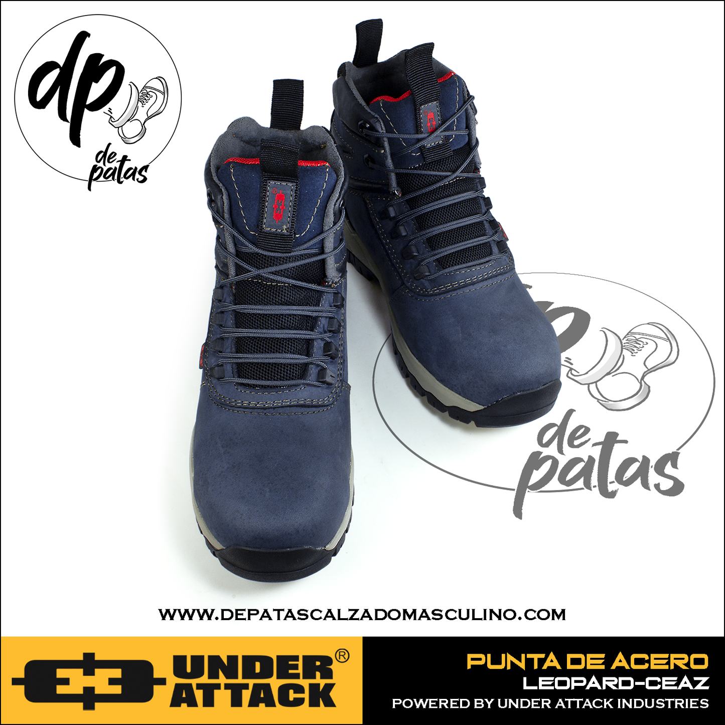 Under Attack botín con punta de acero (LEOPARD-CEAZ) horma exacta