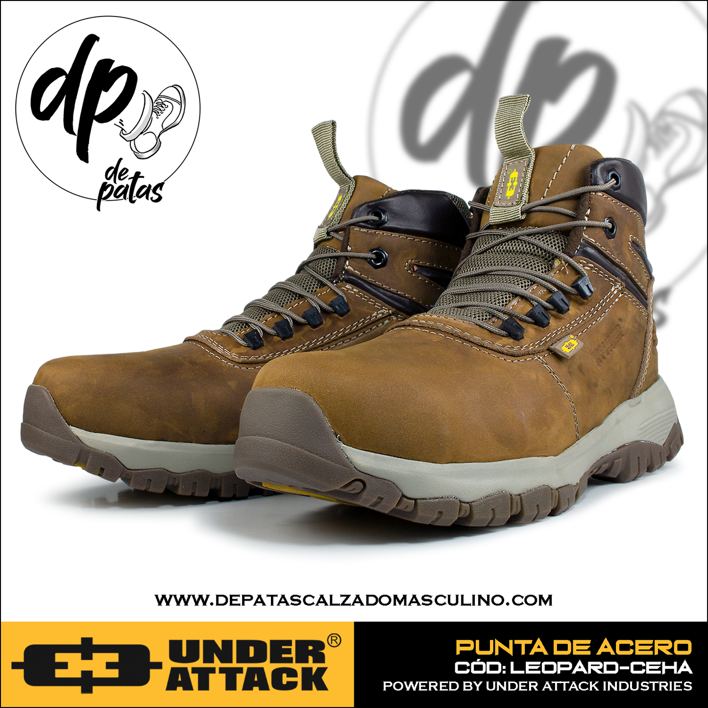 Under Attack botín con punta de acero (LEOPARD-CEHA) horma exacta