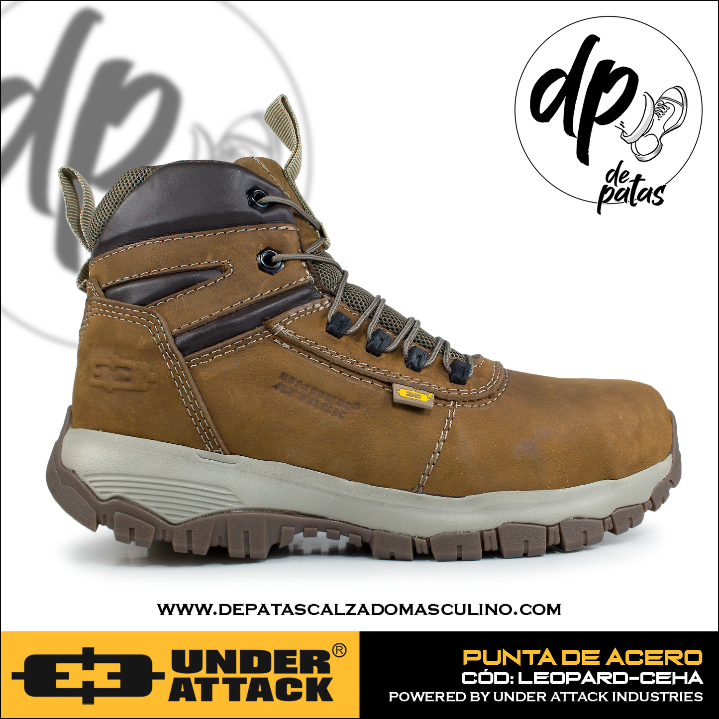 Under Attack botín con punta de acero (LEOPARD-CEHA) horma exacta