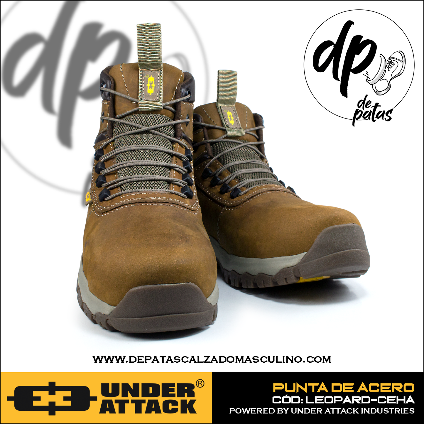 Under Attack botín con punta de acero (LEOPARD-CEHA) horma exacta