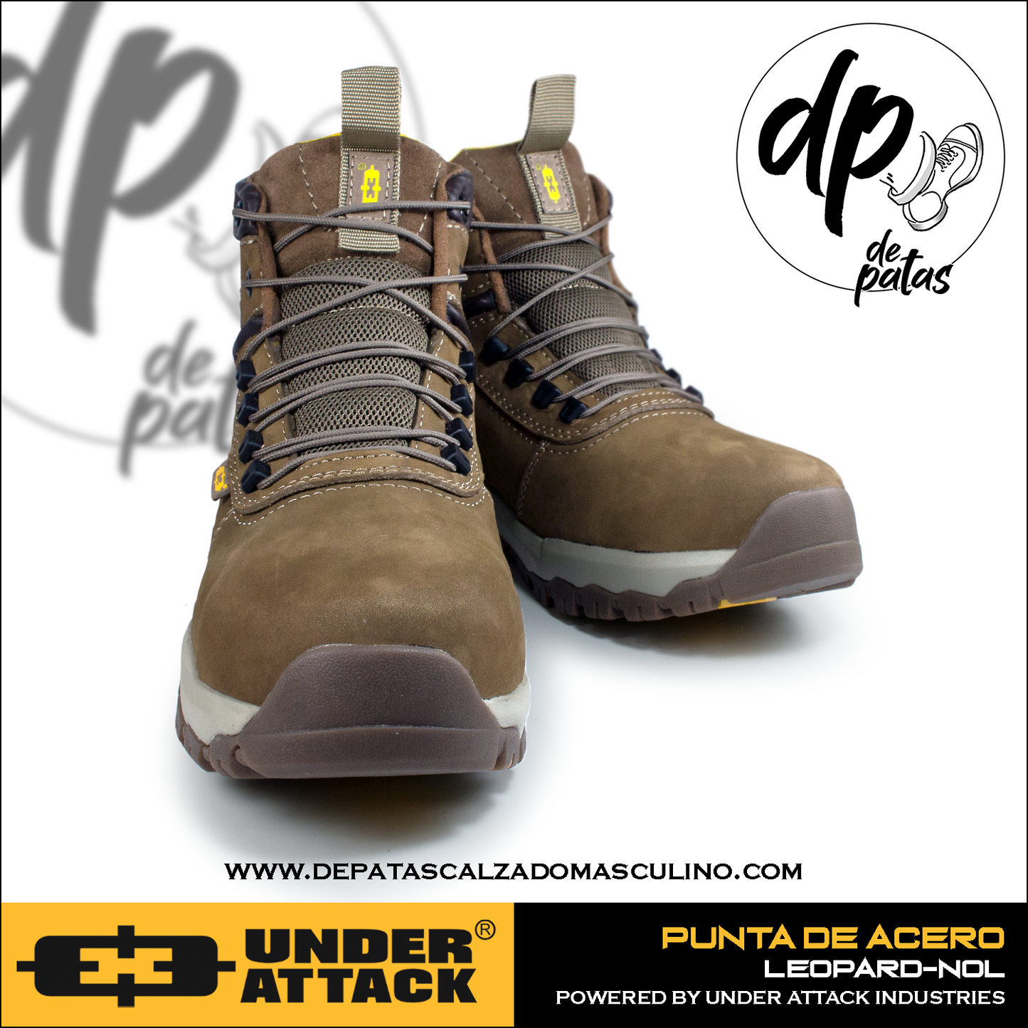 Under Attack botín con punta de acero (LEOPARD-NOL) horma exacta