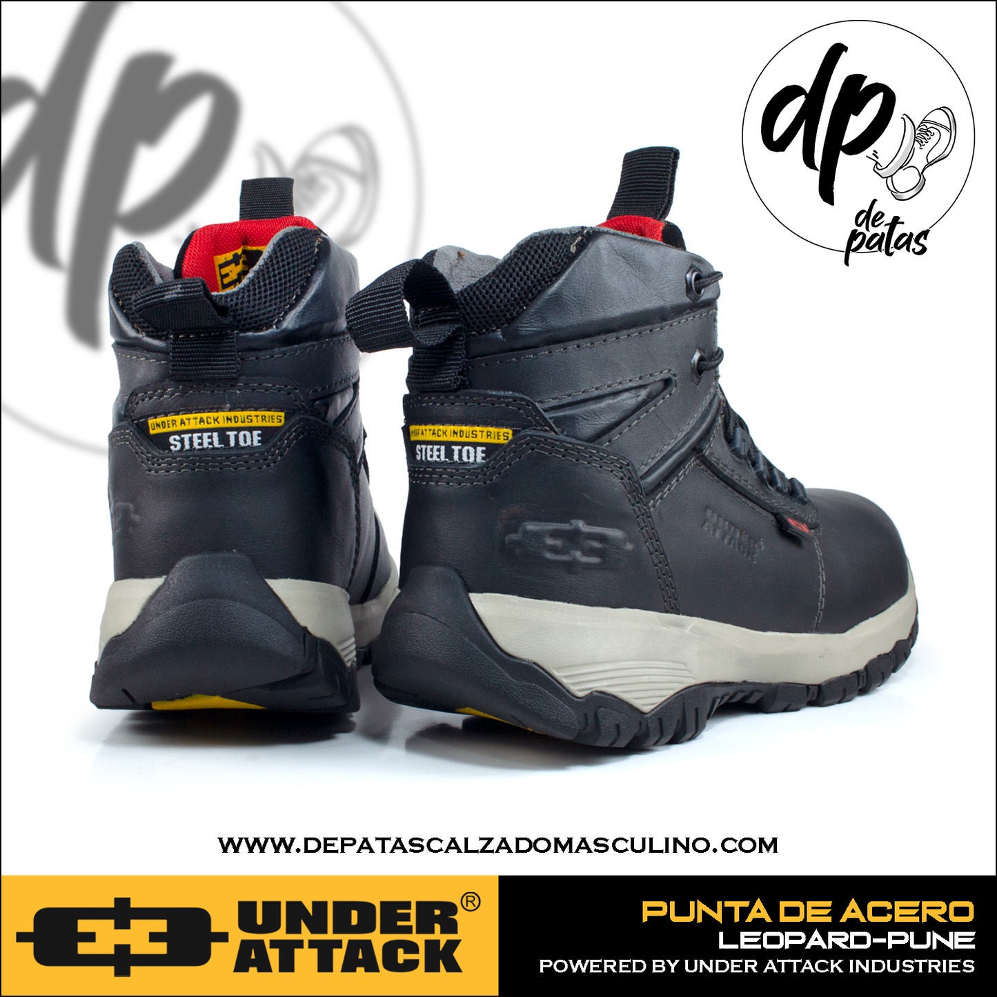 Under Attack botín con punta de acero (LEOPARD-PUNE) horma exacta