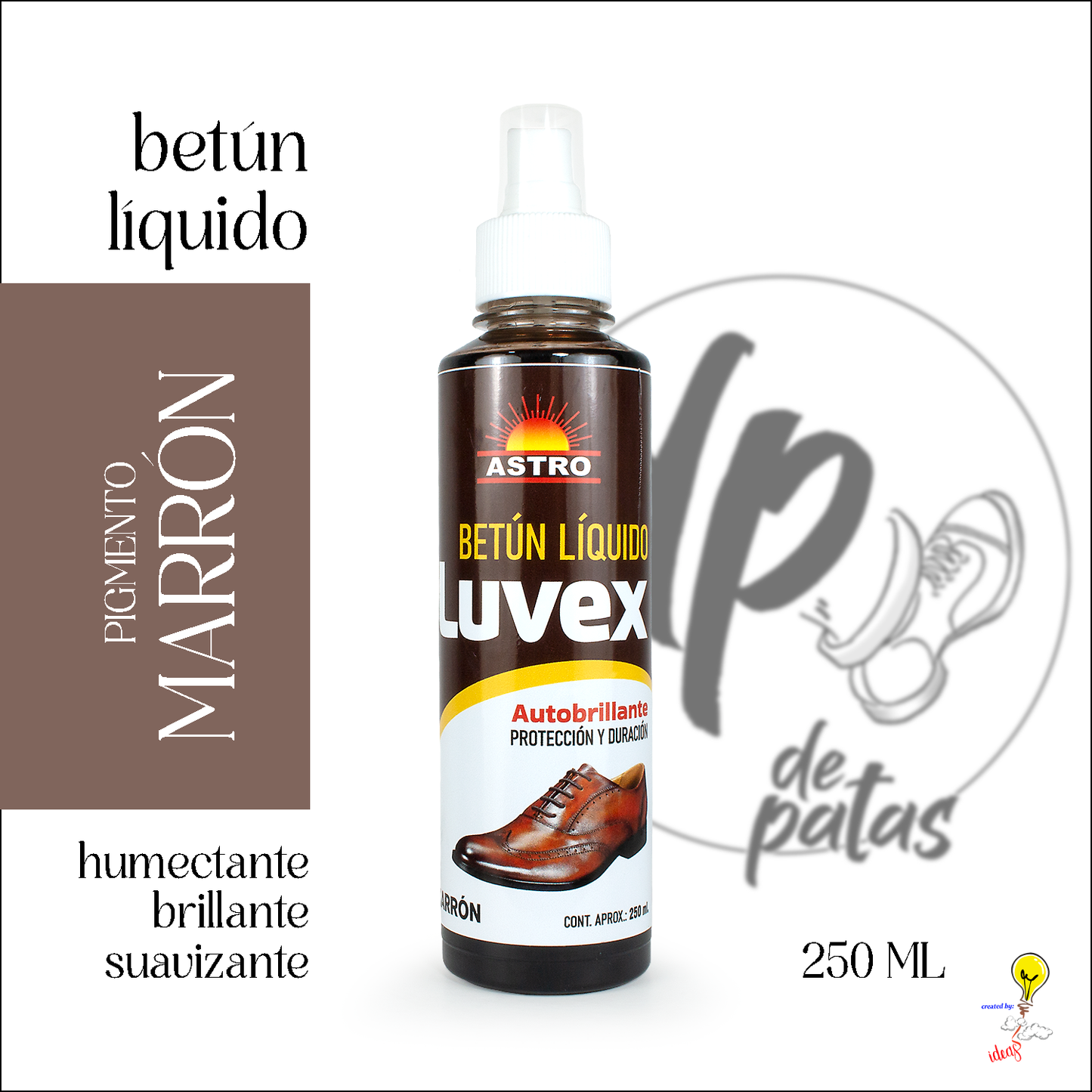 Betún líquido autobrillante (LUVEX-MARRÓN 250ml)