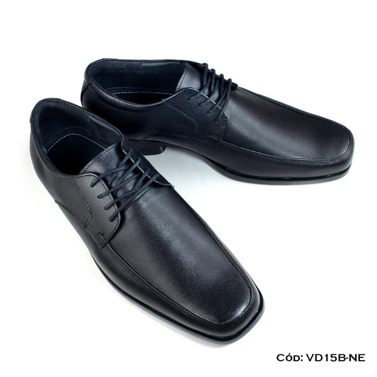 Derby Cuero Natural Negro — Horma Exacta