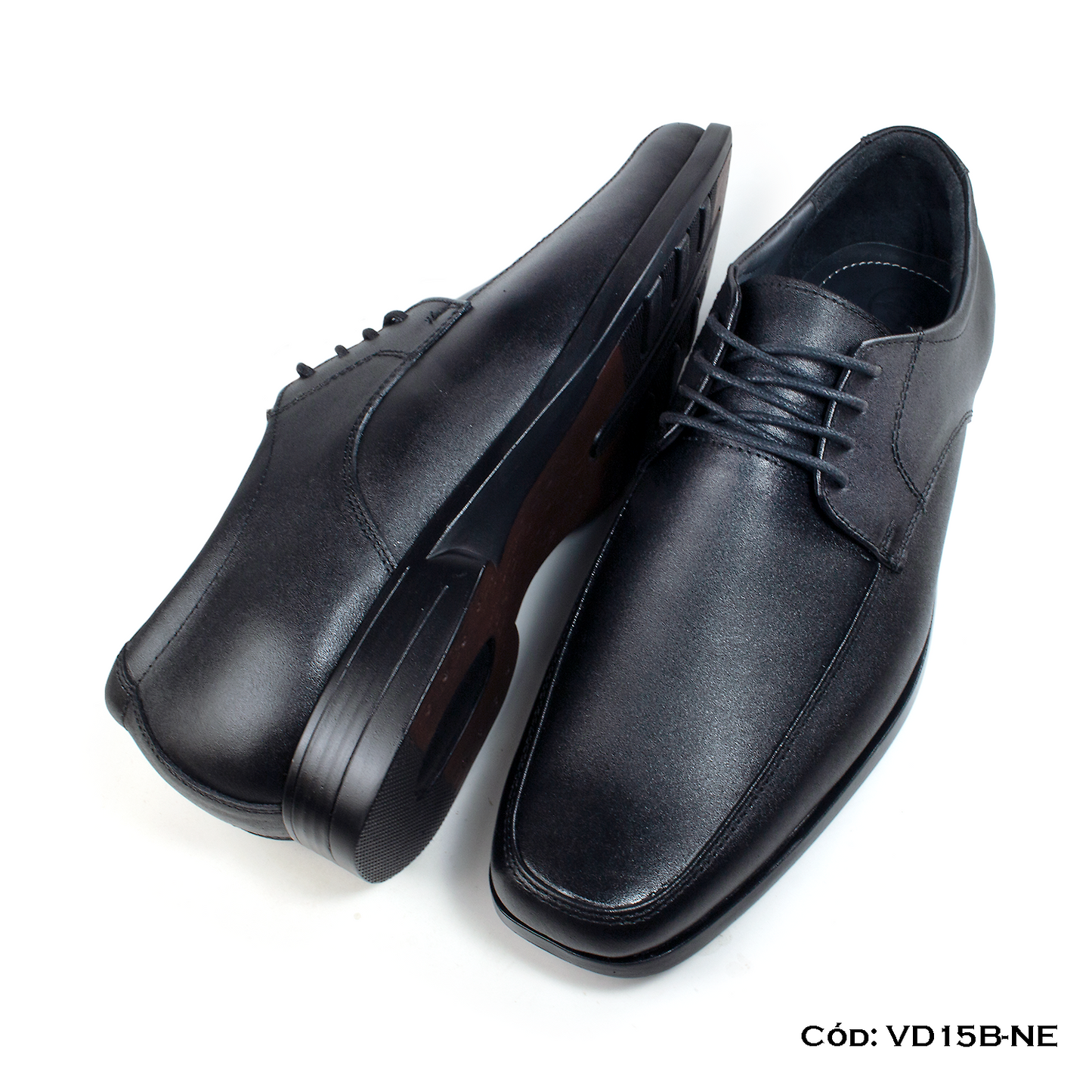 Derby Cuero Natural Negro — Horma Exacta (VD15B-NE)