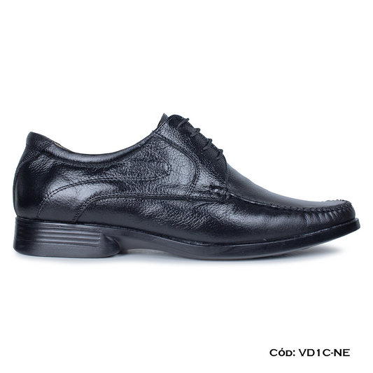 (VD1C-NE) Calzado de vestir para hombre, Derby cuero natural, negro, suela PU, horma exacta | de patas