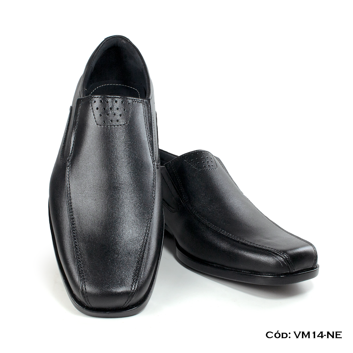 Mocasín Cuero Natural Negro — Horma Exacta (VM14-NE)