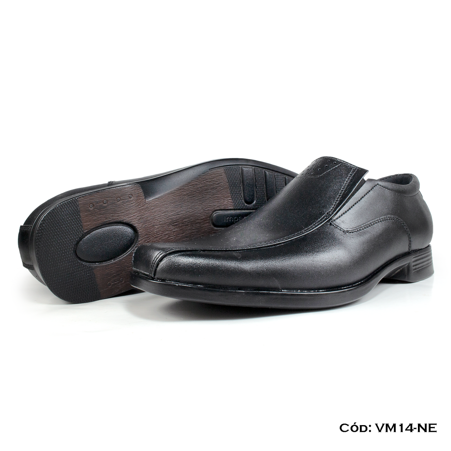 Mocasín Cuero Natural Negro — Horma Exacta (VM14-NE)