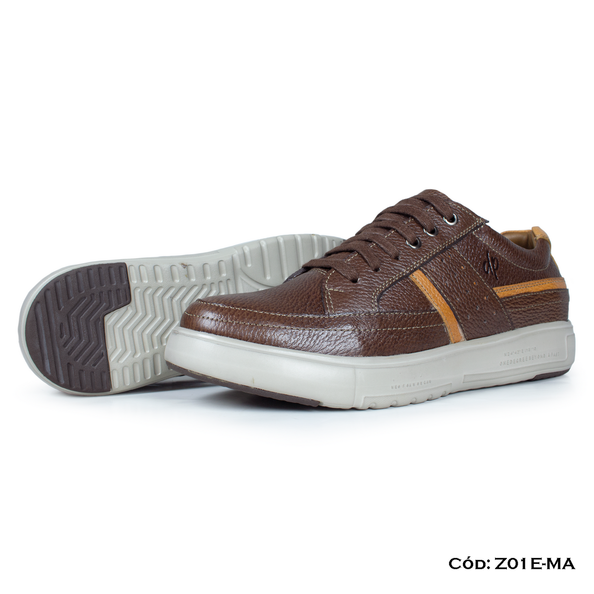 (Z01E-MA) Zapatilla marrón de cuero para hombre, urbano, full badana, suela EVA, horma exacta