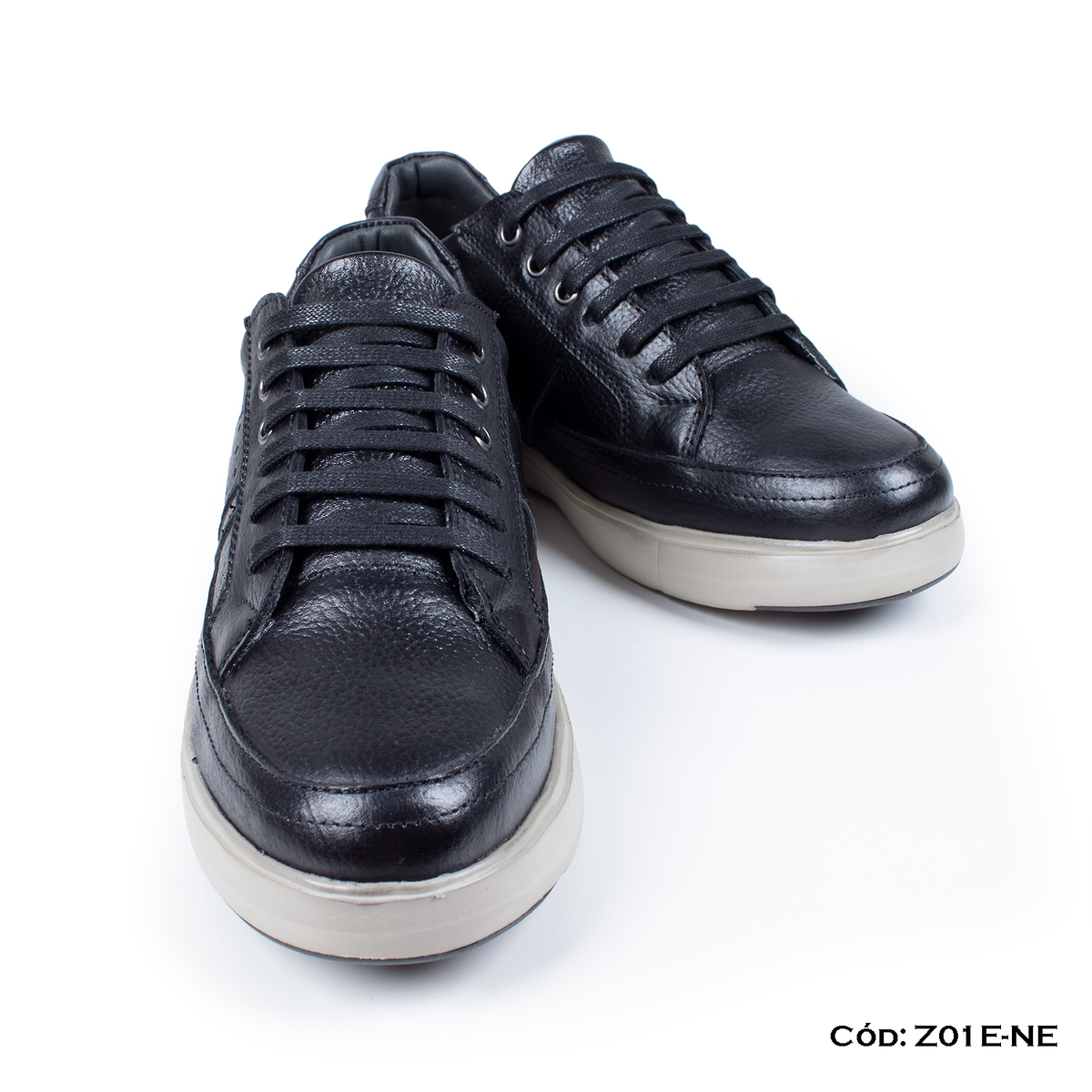 (Z01E-NE) Zapatilla de cuero para hombre, urbano, full badana, suela EVA, horma exacta